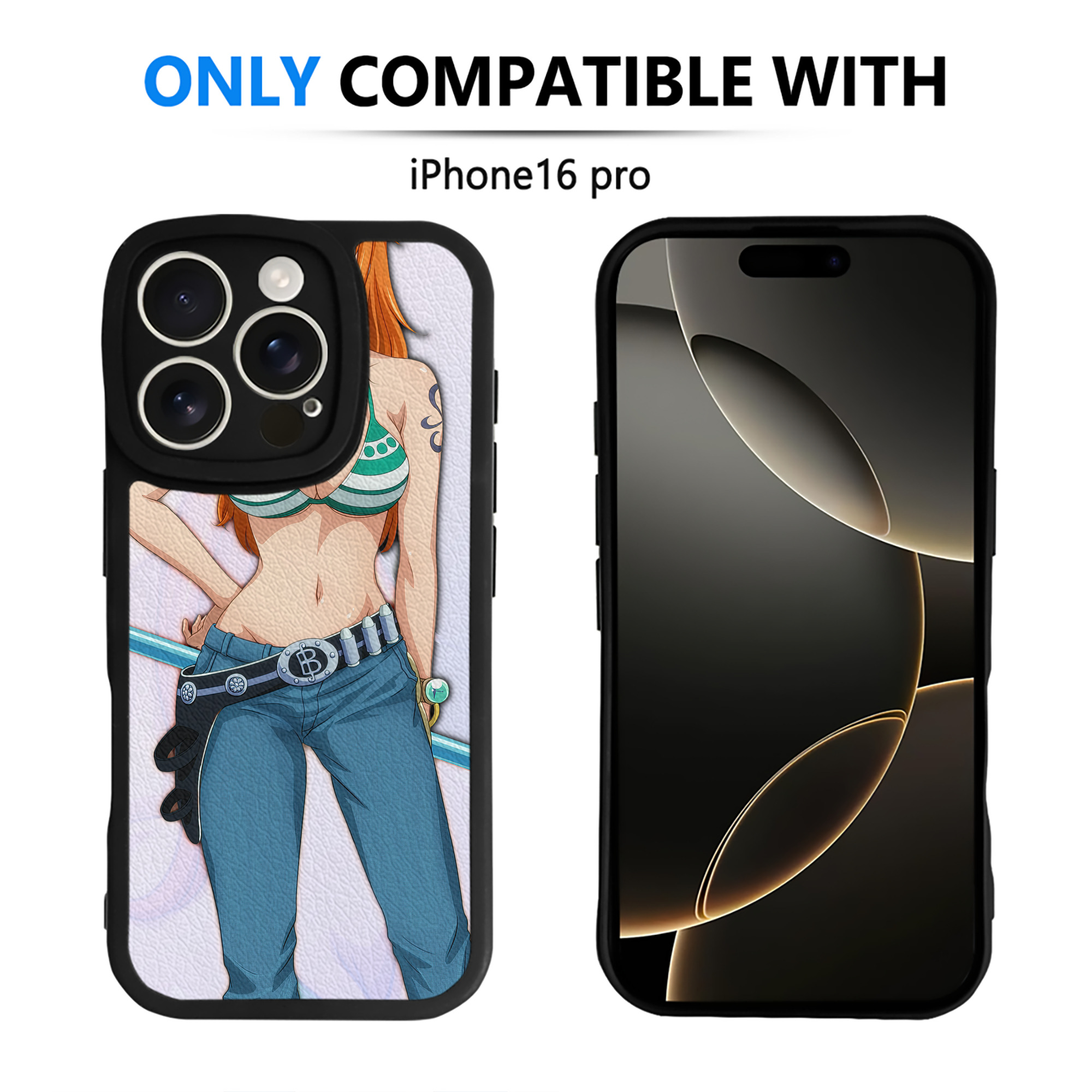 （画像用） ワンピース ONE PIECE 【iPhone 16シリーズ対応】シリコンスマホケース（レザー調） 材質：シリコン